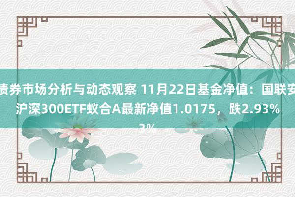 债券市场分析与动态观察 11月22日基金净值：国联安沪深300ETF蚁合A最新净值1.0175，跌2.93%