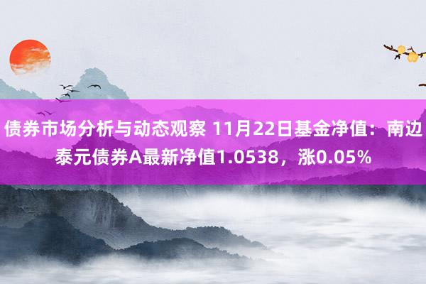 债券市场分析与动态观察 11月22日基金净值：南边泰元债券A最新净值1.0538，涨0.05%