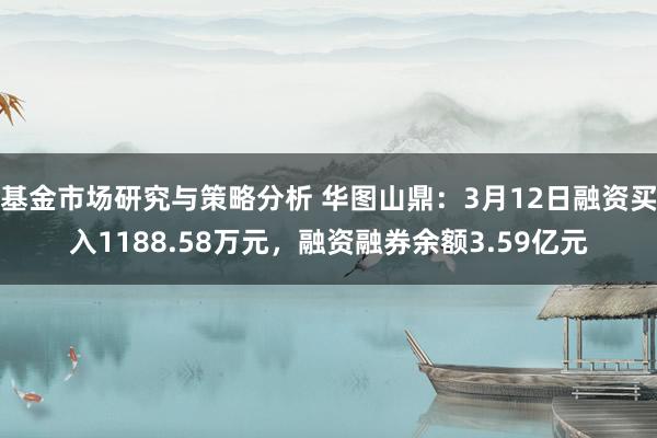 基金市场研究与策略分析 华图山鼎：3月12日融资买入1188.58万元，融资融券余额3.59亿元