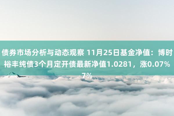 债券市场分析与动态观察 11月25日基金净值：博时裕丰纯债3个月定开债最新净值1.0281，涨0.07%