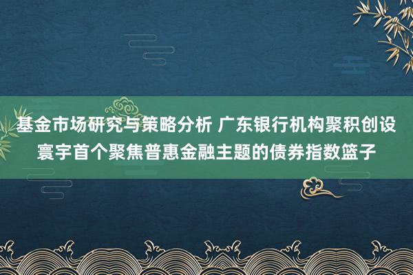 基金市场研究与策略分析 广东银行机构聚积创设寰宇首个聚焦普惠金融主题的债券指数篮子