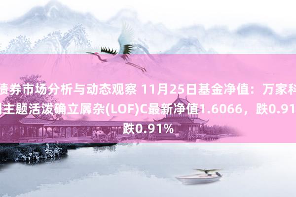 债券市场分析与动态观察 11月25日基金净值：万家科创主题活泼确立羼杂(LOF)C最新净值1.6066，跌0.91%