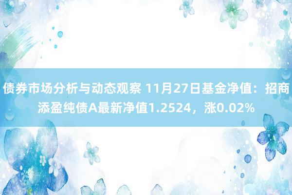 债券市场分析与动态观察 11月27日基金净值：招商添盈纯债A最新净值1.2524，涨0.02%